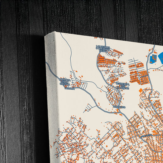 La Chorrera Panama Colorful City Map Canvas Print Detail