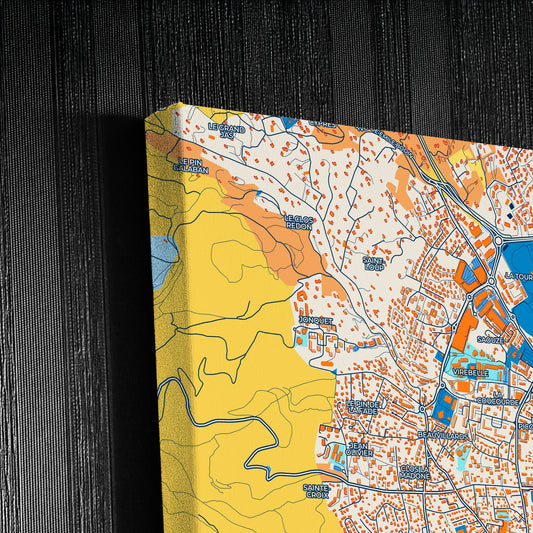 La Ciotat France Colorful City Map Canvas Print Detail