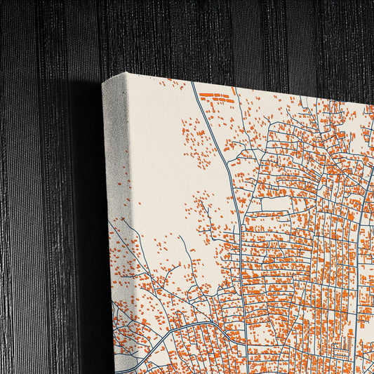 Lafia Nigeria Colorful City Map Canvas Print Detail