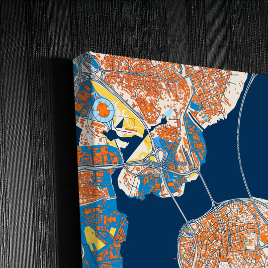 Lagos Nigeria Colorful City Map Canvas Print Detail