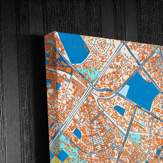 Lahore Pakistan Colorful City Map Canvas Print Detail