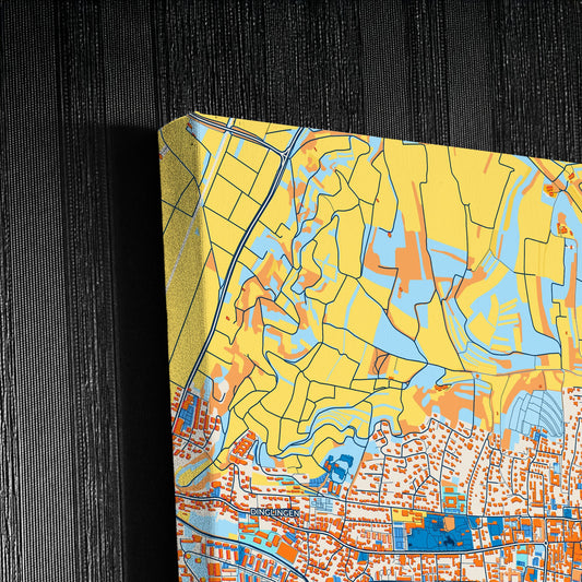 Lahr/Schwarzwald Germany Colorful City Map Canvas Print Detail