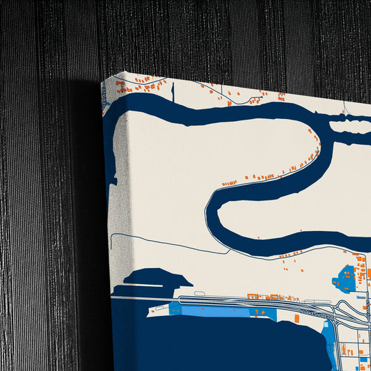 Lake Charles Louisiana Colorful City Map Canvas Print Detail