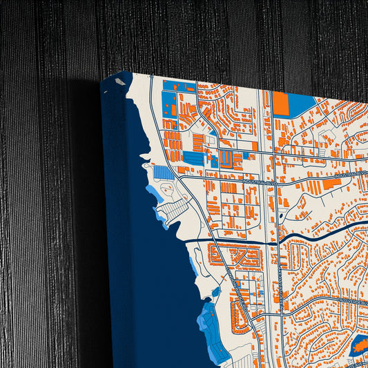 Lake Havasu City Arizona Colorful City Map Canvas Print Detail