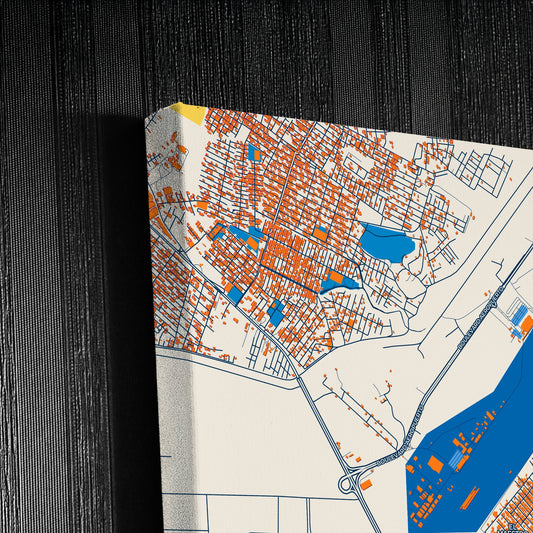 La Lima Honduras Colorful City Map Canvas Print Detail