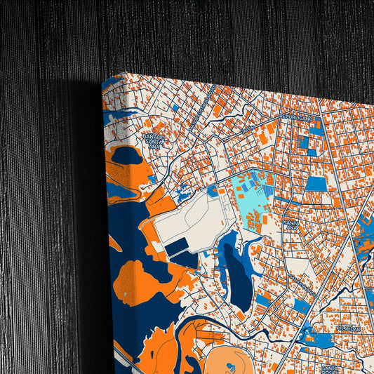 Lambare Paraguay Colorful City Map Canvas Print Detail