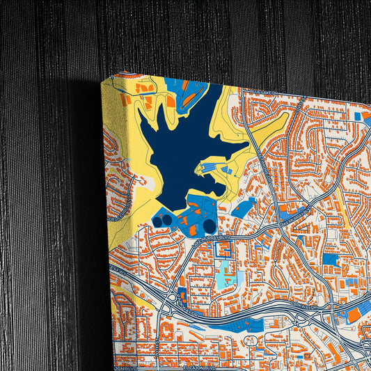 La Mesa California Colorful City Map Canvas Print Detail