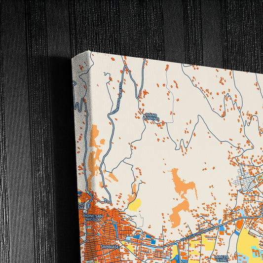 Lamezia Terme Italy Colorful City Map Canvas Print Detail