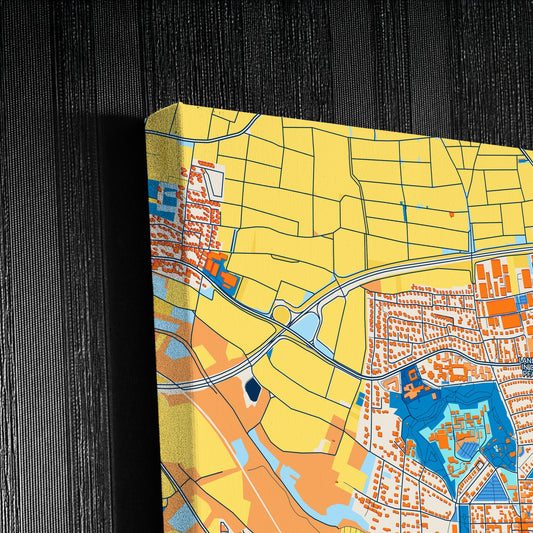 Landau In Der Pfalz Germany Colorful City Map Canvas Print Detail