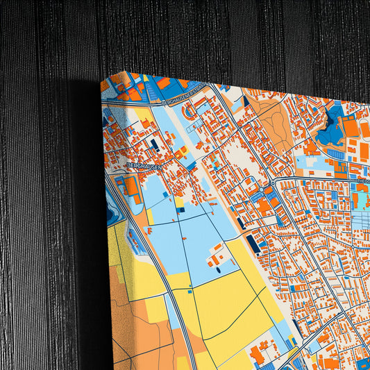 Langenfeld (Rheinland) Germany Colorful City Map Canvas Print Detail