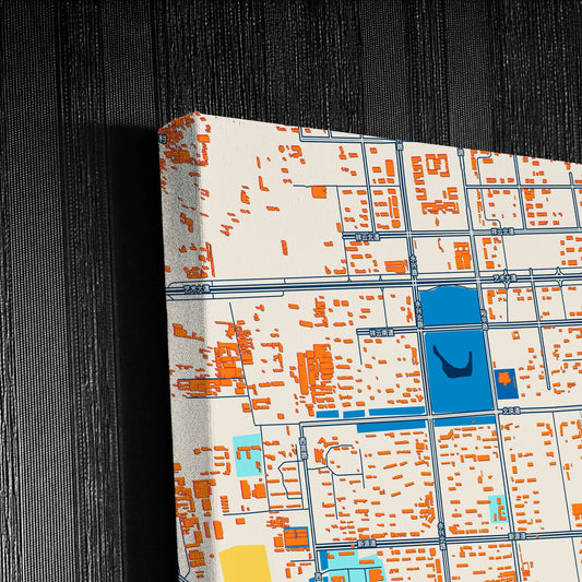 Langfang China Colorful City Map Canvas Print Detail