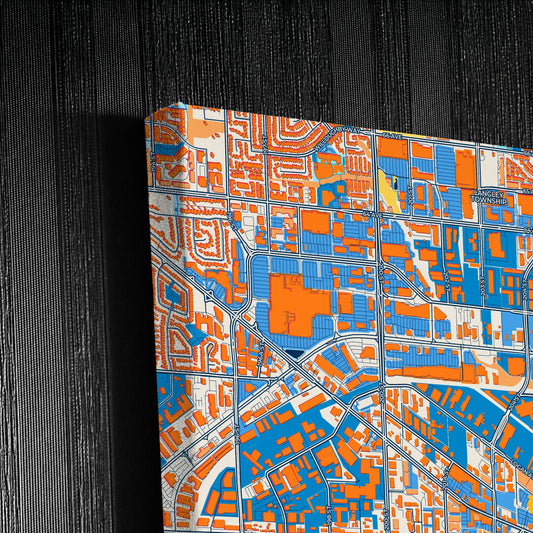 Langley Canada Colorful City Map Canvas Print Detail