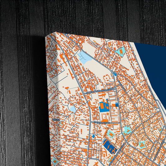 Lankaran Azerbaijan Colorful City Map Canvas Print Detail