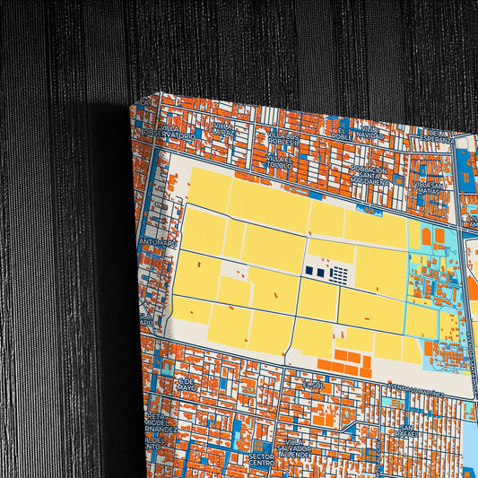 La Pintana Chile Colorful City Map Canvas Print Detail