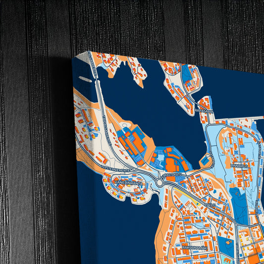 Lappeenranta Finland Colorful City Map Canvas Print Detail