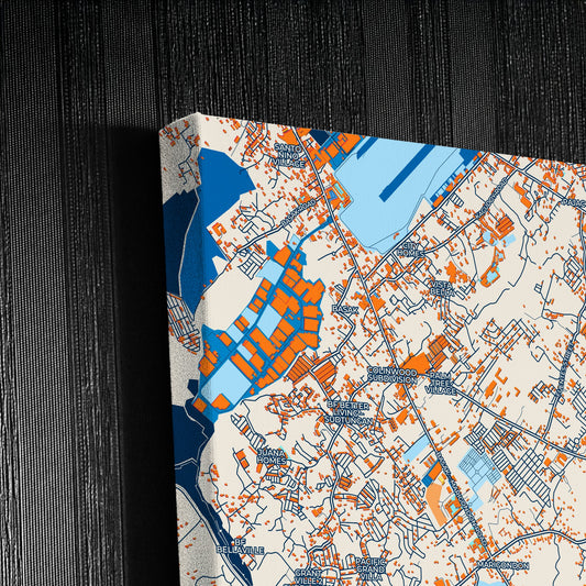 Lapu‑Lapu Philippines Colorful City Map Canvas Print Detail