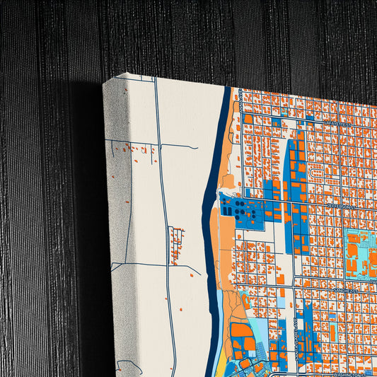 Laredo Texas Colorful City Map Canvas Print Detail