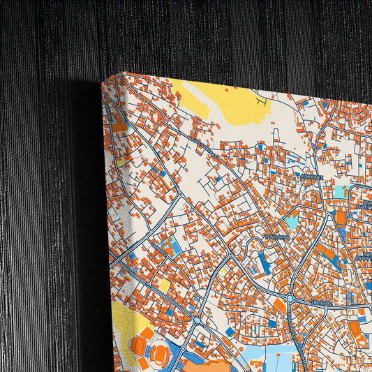 Larnaca Cyprus Colorful City Map Canvas Print Detail
