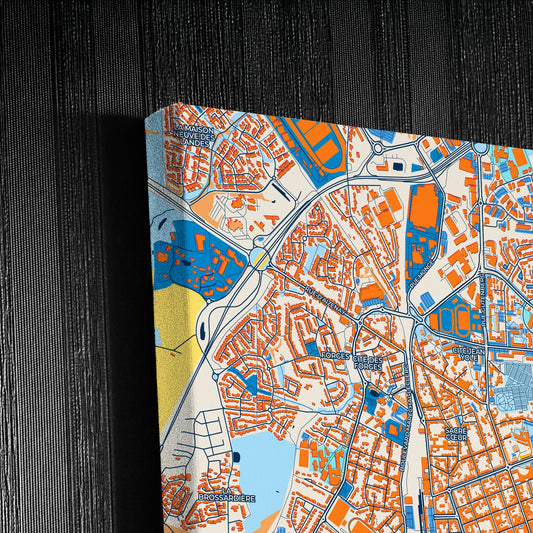 La Roche-Sur-Yon France Colorful City Map Canvas Print Detail