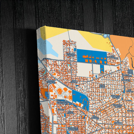 La Romana Dominican Republic Colorful City Map Canvas Print Detail