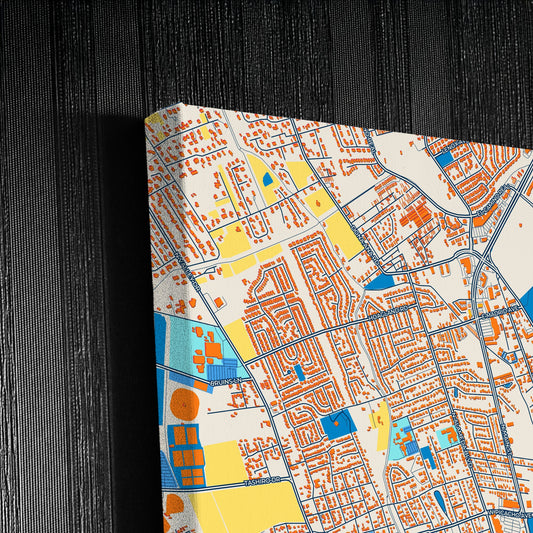 Las Cruces New Mexico Colorful City Map Canvas Print Detail