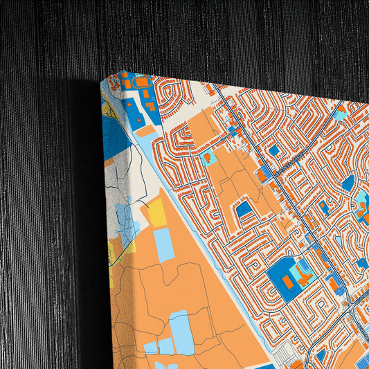 Laval Canada Colorful City Map Canvas Print Detail