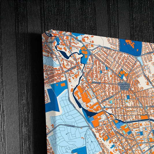 Lawrence Massachusetts Colorful City Map Canvas Print Detail