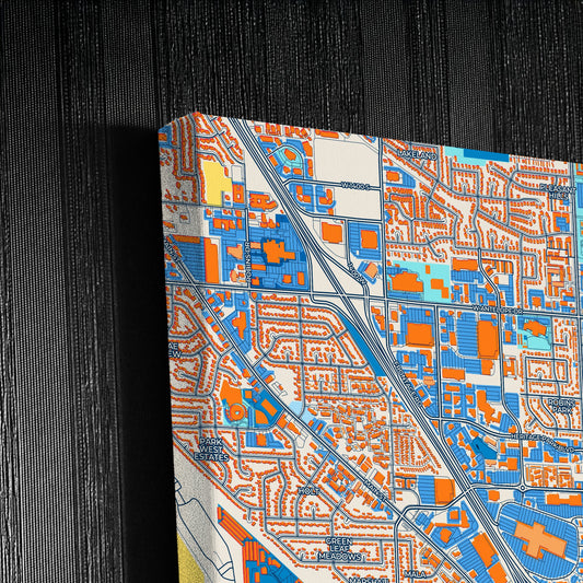 Layton Utah Colorful City Map Canvas Print Detail