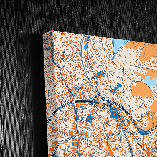 Le Cannet France Colorful City Map Canvas Print Detail