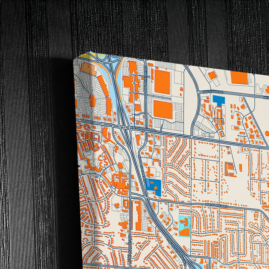 Lees Summit Missouri Colorful City Map Canvas Print Detail