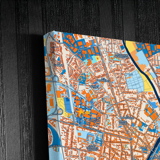 Le Mans France Colorful City Map Canvas Print Detail