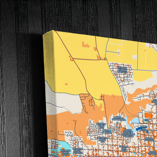 León Nicaragua Colorful City Map Canvas Print Detail