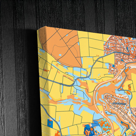 Leonberg Germany Colorful City Map Canvas Print Detail