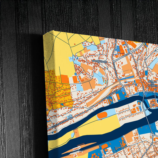 Les Mureaux France Colorful City Map Canvas Print Detail