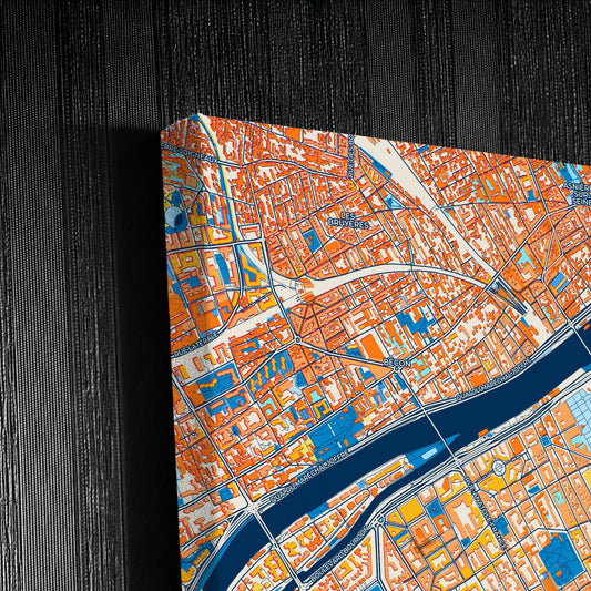 Levallois-Perret France Colorful City Map Canvas Print Detail