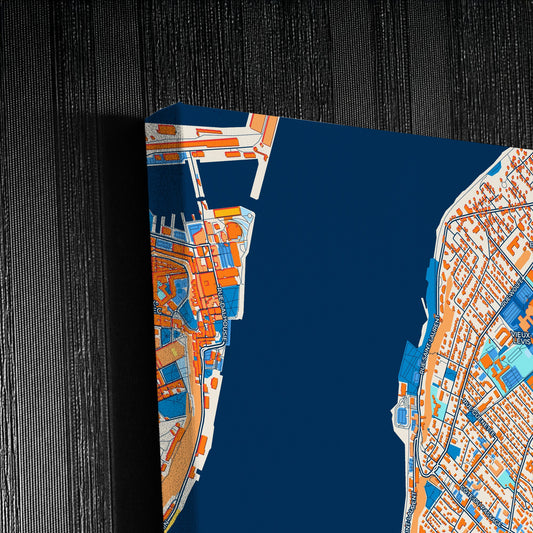 Lévis Canada Colorful City Map Canvas Print Detail
