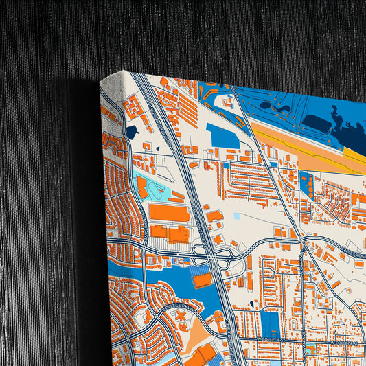 Lewisville Texas Colorful City Map Canvas Print Detail