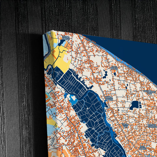 Lhokseumawe Indonesia Colorful City Map Canvas Print Detail