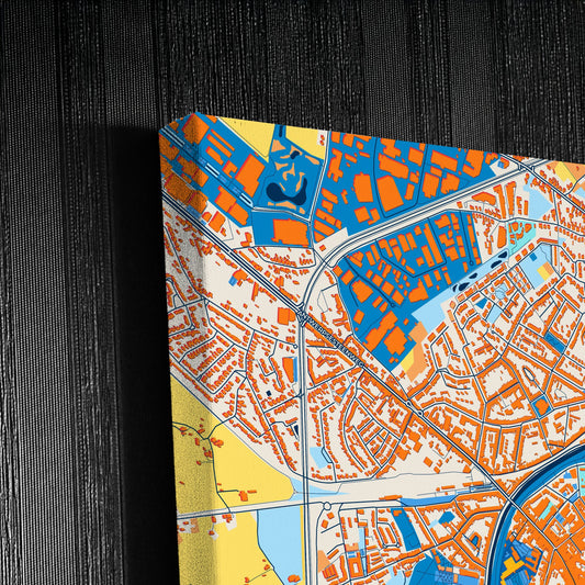 Lier Belgium Colorful City Map Canvas Print Detail