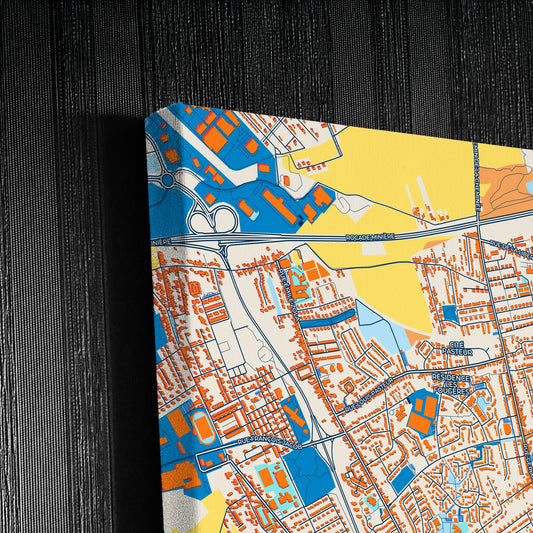Liévin France Colorful City Map Canvas Print Detail