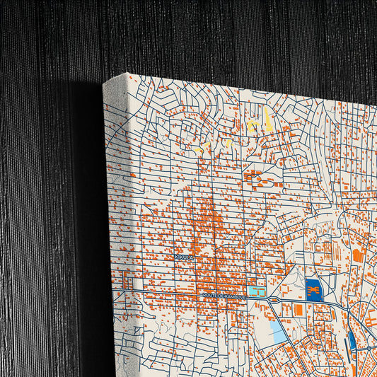 Likasi Dr Congo Colorful City Map Canvas Print Detail