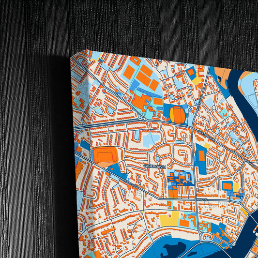 Limerick Ireland Colorful City Map Canvas Print Detail