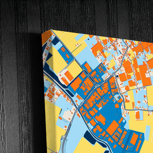 Lingewaard Netherlands Colorful City Map Canvas Print Detail