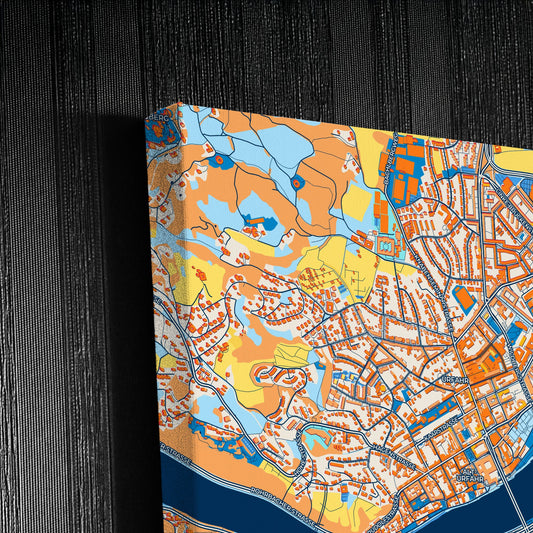 Linz Austria Colorful City Map Canvas Print Detail