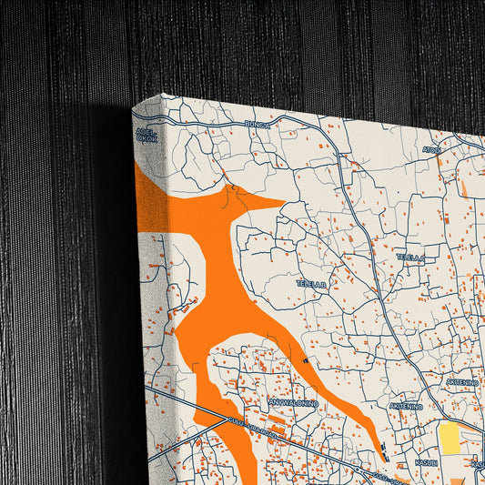 Lira Uganda Colorful City Map Canvas Print Detail