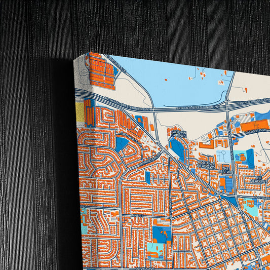 Livermore California Colorful City Map Canvas Print Detail