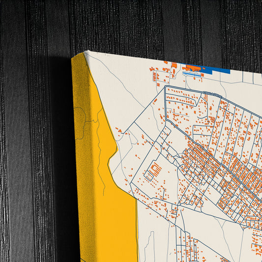 Livingstone Zambia Colorful City Map Canvas Print Detail