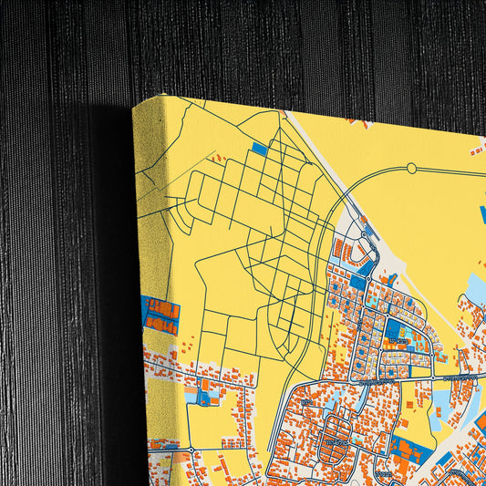 Lod Israel Colorful City Map Canvas Print Detail