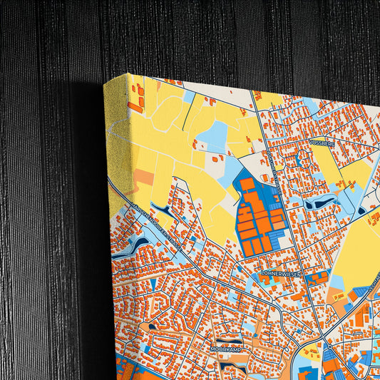 Löhne Germany Colorful City Map Canvas Print Detail