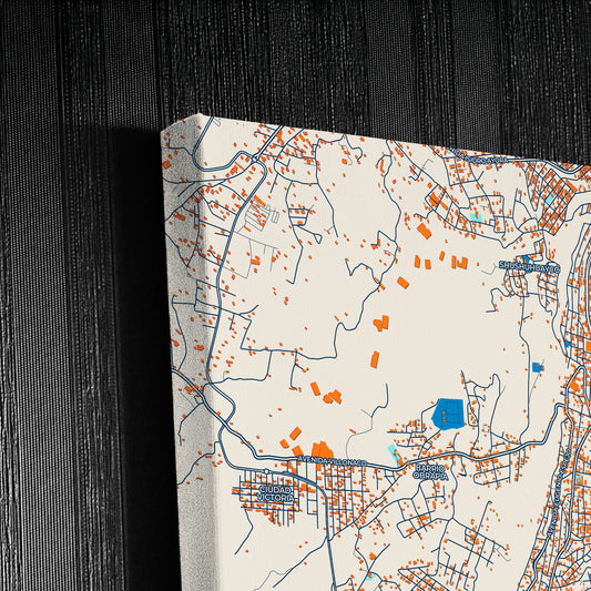 Loja Ecuador Colorful City Map Canvas Print Detail